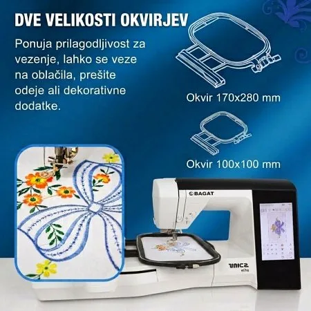 BAGAT Unica Elite – napreden šivalno vezilni stroj za ustvarjanje brez meja 2 BAGAT Unica Elite – napreden šivalno vezilni stroj za ustvarjanje brez meja